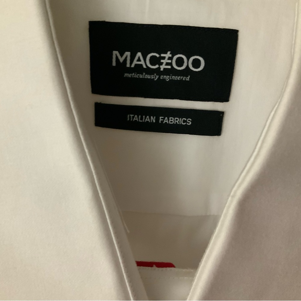 MACCHOO Men's White Casual Button-Down Shirt